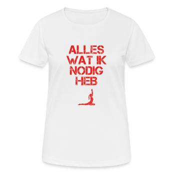 presentje wat ik nodig ballet yoga 2 - Frauen T-Shirt atmungsaktiv - Weiß - Vorne - AI Model Female 172 dark (172cm)