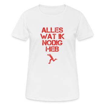 presentje wat ik nodig baseball - Frauen T-Shirt atmungsaktiv - Weiß - Vorne - AI Model Female 172 dark (172cm)