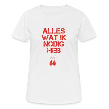 presentje wat ik nodig boxen boxer - Frauen T-Shirt atmungsaktiv - Weiß - Vorne - AI Model Female 172 dark (172cm)