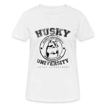 husky university - T-shirt respirant Femme - blanc - Devant - AI Model Female 172 dark (172cm)