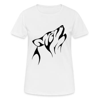The Howling Wolf - Women's Breathable T-Shirt - white - Front - AI Model Female 172 dark (172cm)