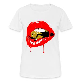 Manger la balle - T-shirt respirant Femme - blanc - Devant - AI Model Female 172 dark (172cm)