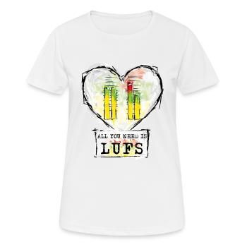 Unité de loundness - T-shirt respirant Femme - blanc - Devant - AI Model Female 172 dark (172cm)