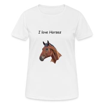 Horses - Frauen T-Shirt atmungsaktiv - Weiß - Vorne - AI Model Female 172 dark (172cm)