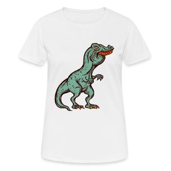 Tyrannosaurus Rex Overbite Dents de lapin drôle - T-shirt respirant Femme - blanc - Devant - AI Model Female 172 dark (172cm)