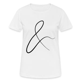 und Zeichen in Schreibschrift - Frauen T-Shirt atmungsaktiv - Weiß - Vorne - AI Model Female 172 dark (172cm)