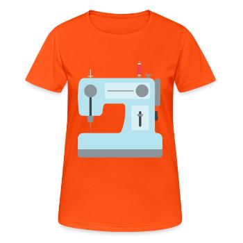 machine à coudre - T-shirt respirant Femme - orange néon - Devant - AI Model Female 172 dark (172cm)