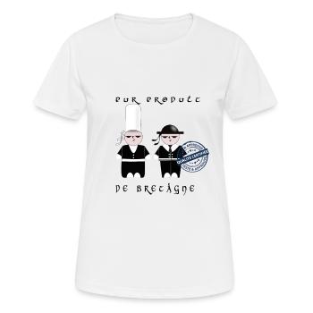 PUR PRODUIT DE BRETAGNE - T-shirt respirant Femme - blanc - Devant - AI Model Female 172 dark (172cm)