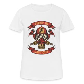 Last In Last Out Fire Fighter Ax Gift - Women's Breathable T-Shirt - white - Front - AI Model Female 172 dark (172cm)