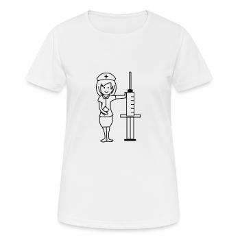 Nurse Tshirt Syringe examination gift - Women's Breathable T-Shirt - white - Front - AI Model Female 172 dark (172cm)
