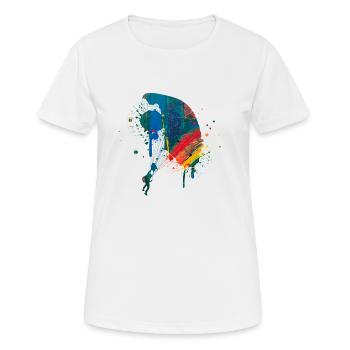Fallschirm - Frauen T-Shirt atmungsaktiv - Weiß - Vorne - AI Model Female 172 dark (172cm)