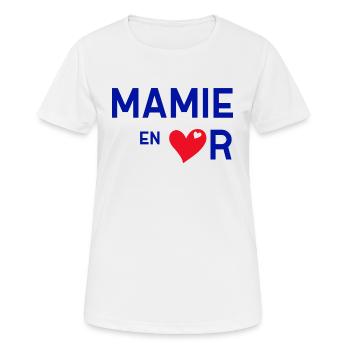 Mamie En Or De Mon Coeur Idée Cadeau Mami - T-shirt respirant Femme - blanc - Devant - AI Model Female 172 dark (172cm)