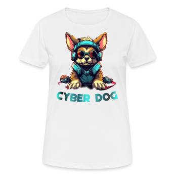 Conception de cyber-chiens - T-shirt respirant Femme - blanc - Devant - AI Model Female 172 dark (172cm)