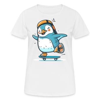Pingouin glissant - T-shirt respirant Femme - blanc - Devant - AI Model Female 172 dark (172cm)