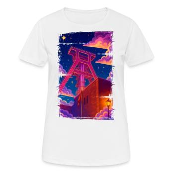 Förderturm Zeche Ruhrpott - Frauen T-Shirt atmungsaktiv - Weiß - Vorne - AI Model Female 172 dark (172cm)