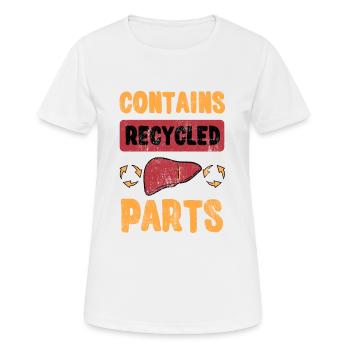 Contains Recycled Parts - Frauen T-Shirt atmungsaktiv - Weiß - Vorne - AI Model Female 172 dark (172cm)
