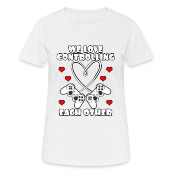 Nous aimons nous contrôler - T-shirt respirant Femme - blanc - Devant - AI Model Female 172 dark (172cm)