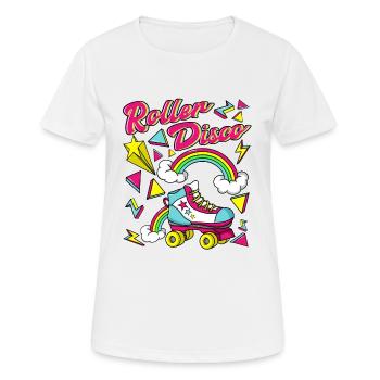 Discothèque à rouleaux - T-shirt respirant Femme - blanc - Devant - AI Model Female 172 dark (172cm)