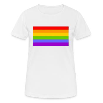 Regenbogen - Frauen T-Shirt atmungsaktiv - Weiß - Vorne - AI Model Female 172 dark (172cm)