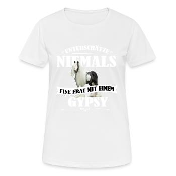 UN Gypsy - Frauen T-Shirt atmungsaktiv - Weiß - Vorne - AI Model Female 172 dark (172cm)