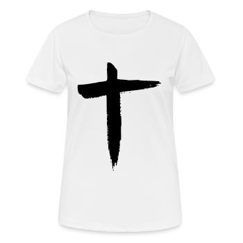 Kreuz - Frauen T-Shirt atmungsaktiv - Weiß - Vorne - AI Model Female 172 dark (172cm)