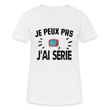 je peux pas j'ai série - T-shirt respirant Femme - blanc - Devant - AI Model Female 172 dark (172cm)
