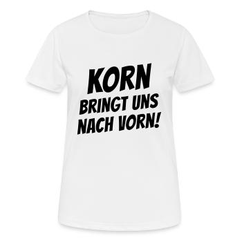 Korn bringt uns nach vorn! - Frauen T-Shirt atmungsaktiv - Weiß - Vorne - AI Model Female 172 dark (172cm)