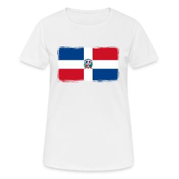 République dominicaine Drapeau Dom Rep Drapeau - T-shirt respirant Femme - blanc - Devant - AI Model Female 172 dark (172cm)