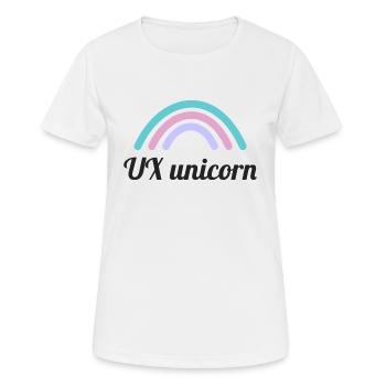 UX-Einhorn für User Experience Designer - Frauen T-Shirt atmungsaktiv - Weiß - Vorne - AI Model Female 172 dark (172cm)