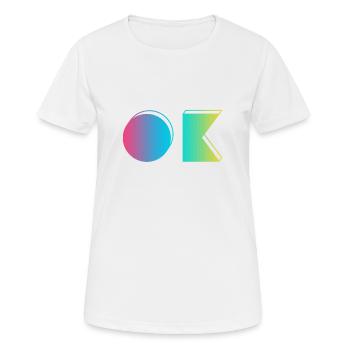 OK - Okay - 80er Jahre Style - Frauen T-Shirt atmungsaktiv - Weiß - Vorne - AI Model Female 172 dark (172cm)