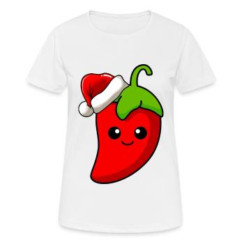 Chilli Weihnachten Comic Xmas - Frauen T-Shirt atmungsaktiv - Weiß - Vorne - AI Model Female 172 dark (172cm)