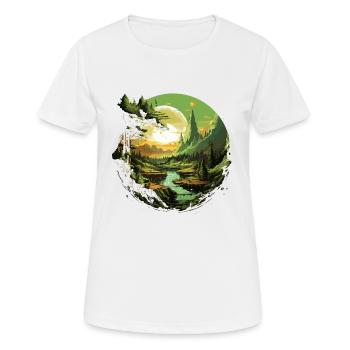 Von der Natur inspirierte landschaftliche Kunst - Frauen T-Shirt atmungsaktiv - Weiß - Vorne - AI Model Female 172 dark (172cm)