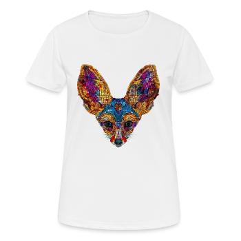 Fennek Wüste Fuchs Geometrischer Fuchs Kunstwerk - Frauen T-Shirt atmungsaktiv - Weiß - Vorne - AI Model Female 172 dark (172cm)