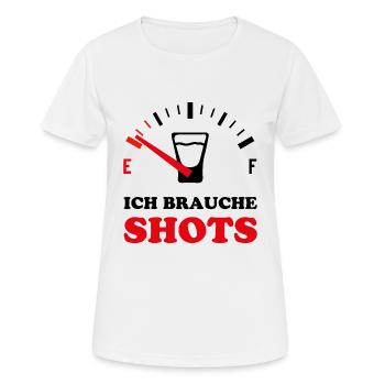 LUSTIG SAUFEN MALLE MALLORCA PARTY - Frauen T-Shirt atmungsaktiv - Weiß - Vorne - AI Model Female 172 dark (172cm)
