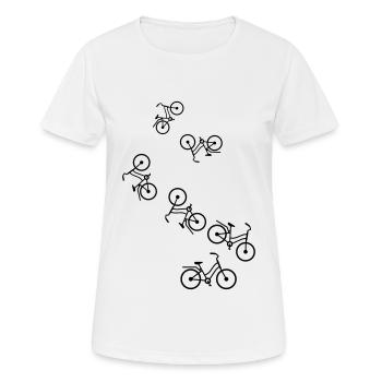 Fahrrad Icon - Frauen T-Shirt atmungsaktiv - Weiß - Vorne - AI Model Female 172 dark (172cm)