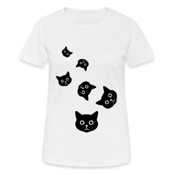 Tête de chat - T-shirt respirant Femme - blanc - Devant - AI Model Female 172 dark (172cm)