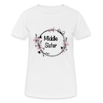 Middle Sister - Frauen T-Shirt atmungsaktiv - Weiß - Vorne - AI Model Female 172 dark (172cm)