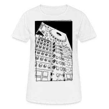 Chemise avec console de mixage | Techno, Trance, Deep House - T-shirt respirant Femme - blanc - Devant - AI Model Female 172 dark (172cm)