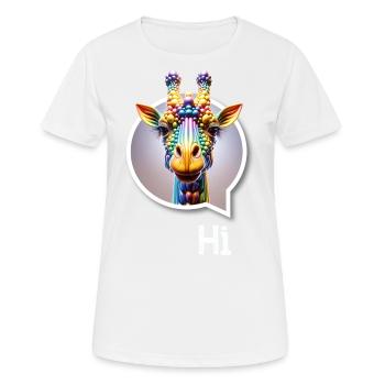 Girafe diversité CSD arc-en-ciel 3D dicton ballon - T-shirt respirant Femme - blanc - Devant - AI Model Female 172 dark (172cm)