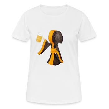 Münchner Kindl avec cruche de masse et bière - T-shirt respirant Femme - blanc - Devant - AI Model Female 172 dark (172cm)