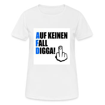 auf keinen fall digga - Frauen T-Shirt atmungsaktiv - Weiß - Vorne - AI Model Female 172 dark (172cm)