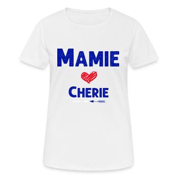 Ma Mamie Chérie De Mon Coeur Que J'Aime - T-shirt respirant Femme - blanc - Devant - AI Model Female 172 dark (172cm)