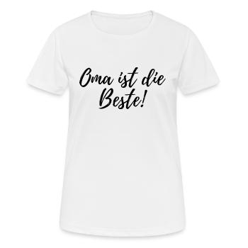 Oma ist die Beste Lieblingsmensch Geschenkidee - Frauen T-Shirt atmungsaktiv - Weiß - Vorne - AI Model Female 172 dark (172cm)