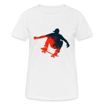skateboard - T-shirt respirant Femme - blanc - Devant - AI Model Female 172 dark (172cm)