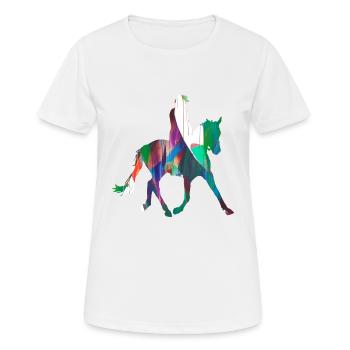 équitation,équitation,course,équitation,équitation - T-shirt respirant Femme - blanc - Devant - AI Model Female 172 dark (172cm)