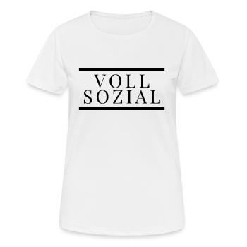 Sozial - Frauen T-Shirt atmungsaktiv - Weiß - Vorne - AI Model Female 172 dark (172cm)