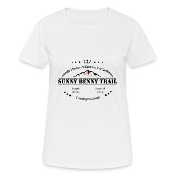 Master of Enduro Trail Sunny Benny Trail Vinschgau - Frauen T-Shirt atmungsaktiv - Weiß - Vorne - AI Model Female 172 dark (172cm)