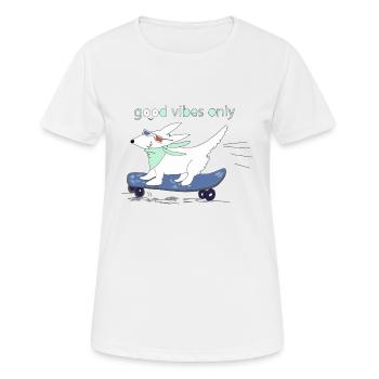Gute Energie - Frauen T-Shirt atmungsaktiv - Weiß - Vorne - AI Model Female 172 dark (172cm)