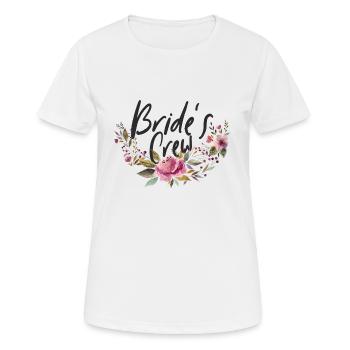 Bride's Crew - JGA - Floral series - Women's Breathable T-Shirt - white - Front - AI Model Female 172 dark (172cm)