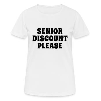Réduction Senior s’il vous plaît - T-shirt respirant Femme - blanc - Devant - AI Model Female 172 dark (172cm)